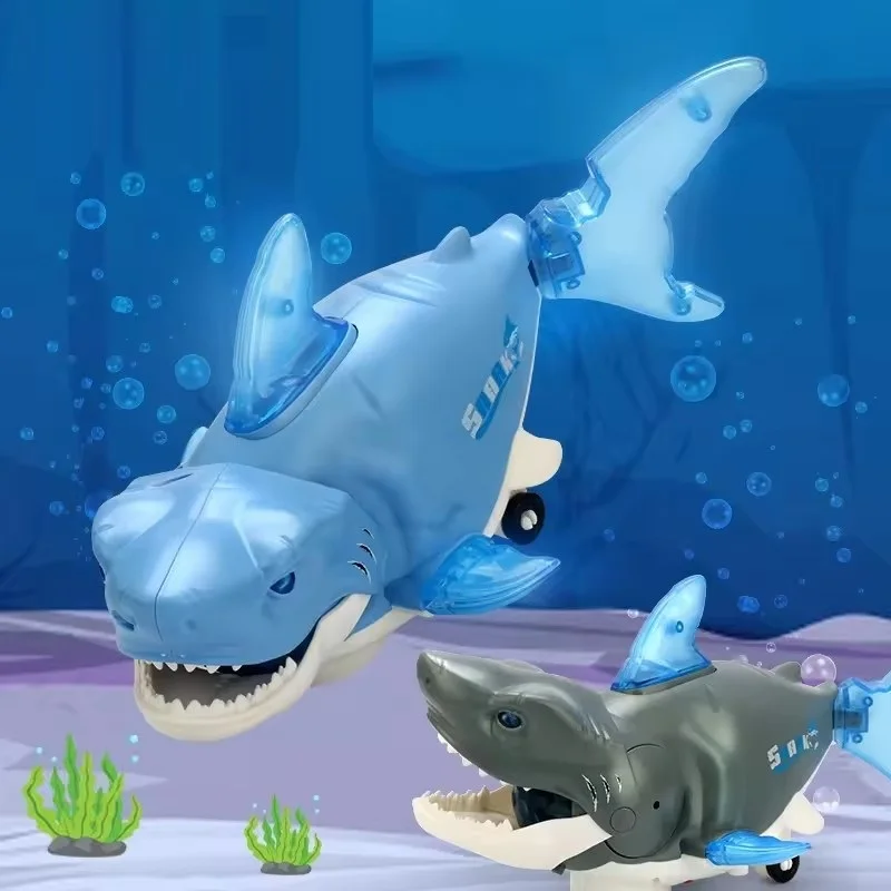 KSF Hot Selling Electric Toys Ocking Gimbal Shark Universal Wheel Shark Kids Children Toys Car With Light Music Funny Toys
