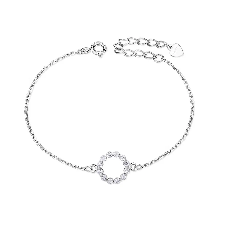 Adjustable Plated Platinum And Charms Sterling Silver S925 Bracelet