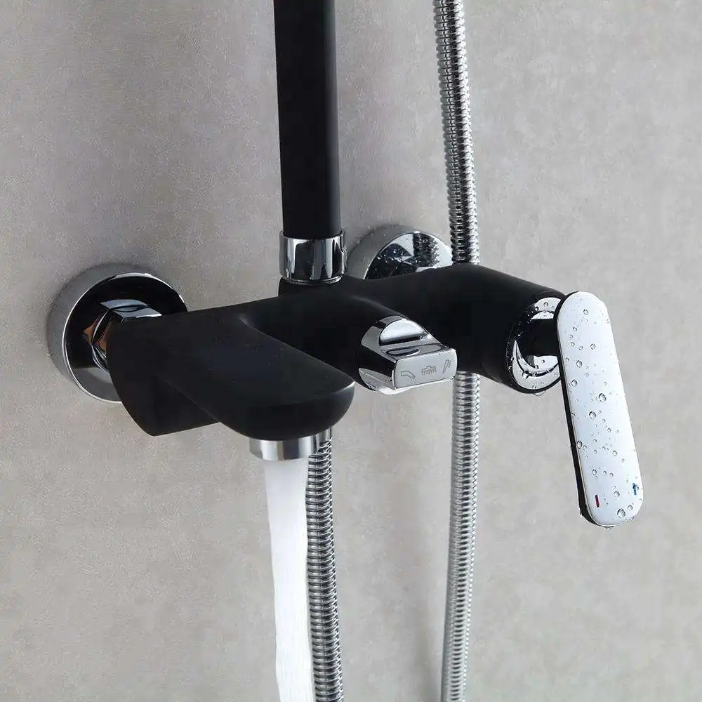 Artistic Brass 3 in 1 Tub Filler Tap Hand Shower Showerhead Bath Shower Faucet Set