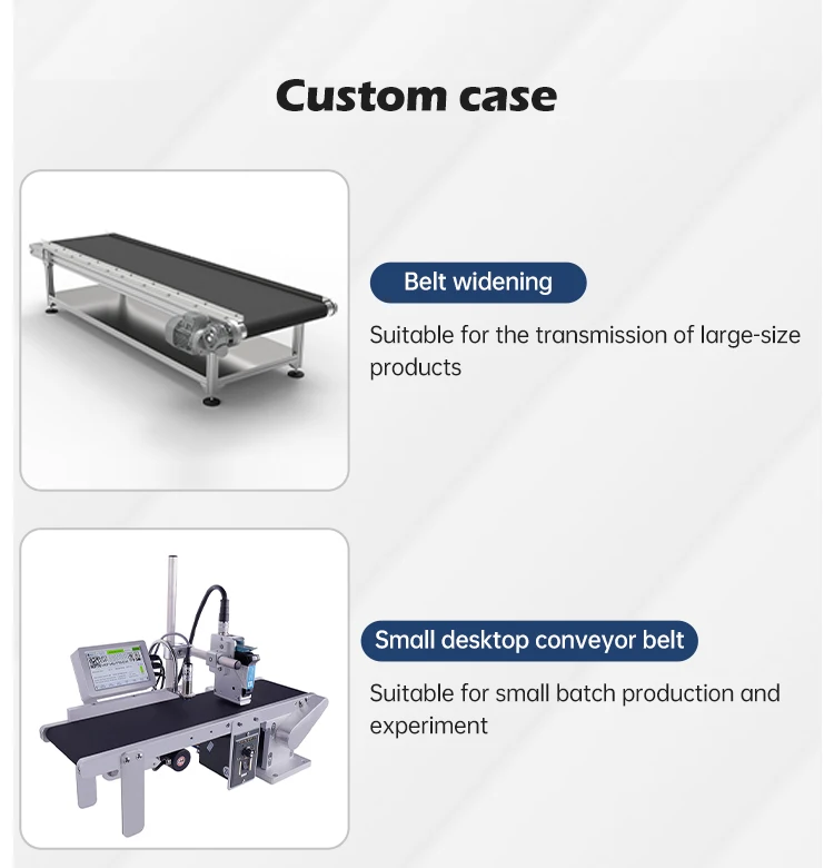 Mini Adjustable Speed Transmission Belt Portable Food Industry Inkjet Printer Production Line Conveyor Belt