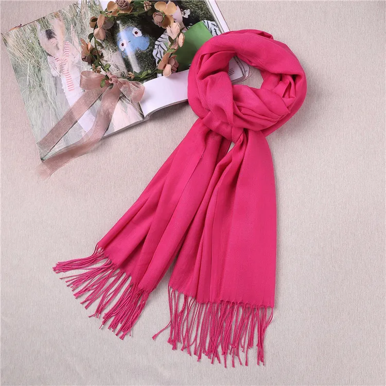 Кашемировые простые шали и шарфы, женский зимний шарф из пашмины на заказ