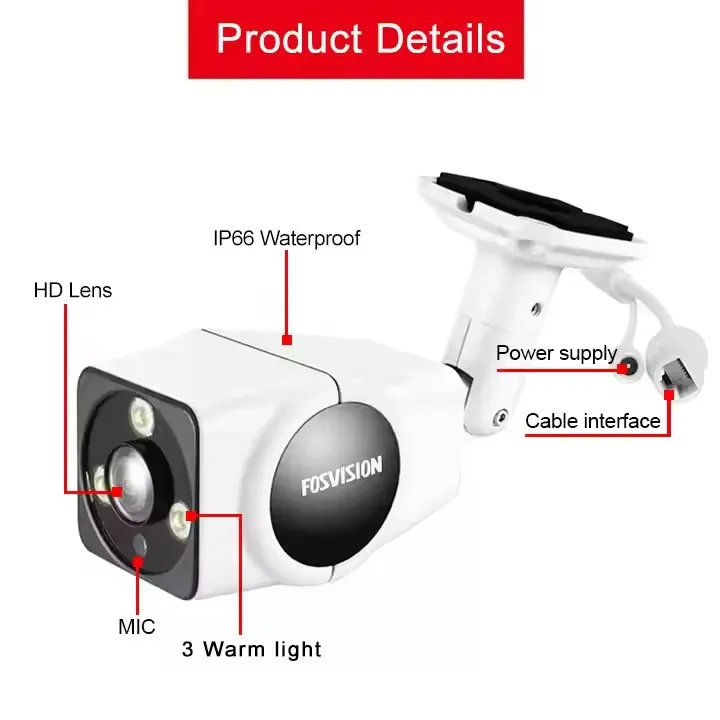 fosvision new product 5mp Ip Poe Nvr CCTV Camera System Camera Kit Set 8 Channel Nvr Home Security Cctv System