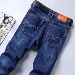 wholesale good price High quality black and blue men european straight trousers brands classic jeans