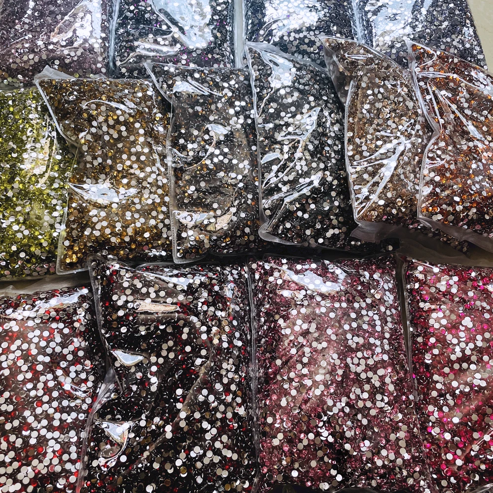 Yantuo Wholesale Assorted Plastic Flatback Ab Clear Resin Rhinestone Foiled Crystal Flat Back Resin Stones