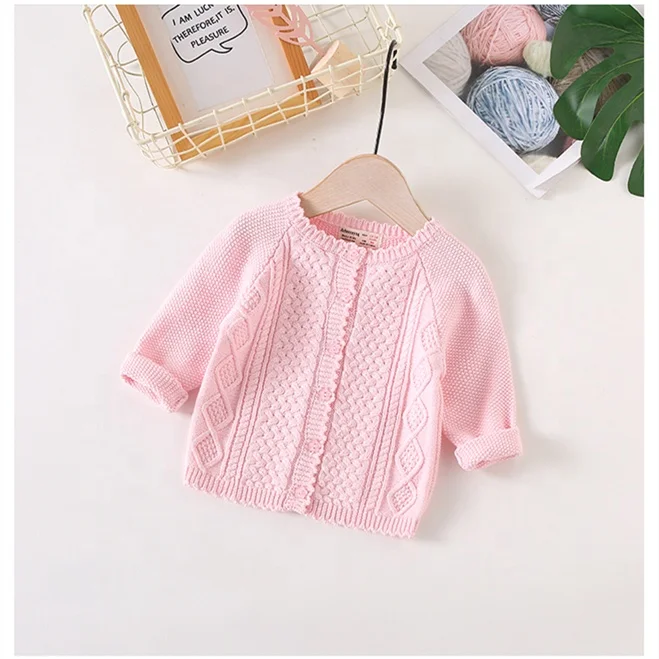 
Baby Girl Clothes Newborn Cable Knit Sweater Girls Cardigan 