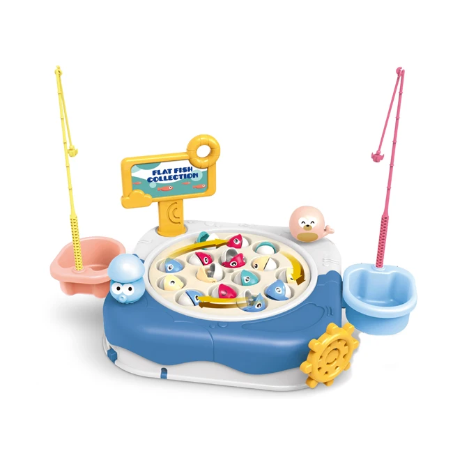 Parent-child Interactive Electric Rotate Ocean Fishing Game Toys with Music Fishing Toys