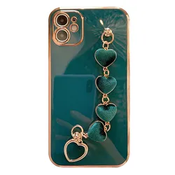 New Design Promotional Heart Bracelet Strap TPU Shockproof Mobile Phone Case for iPhone 13 12 11 Pro Max