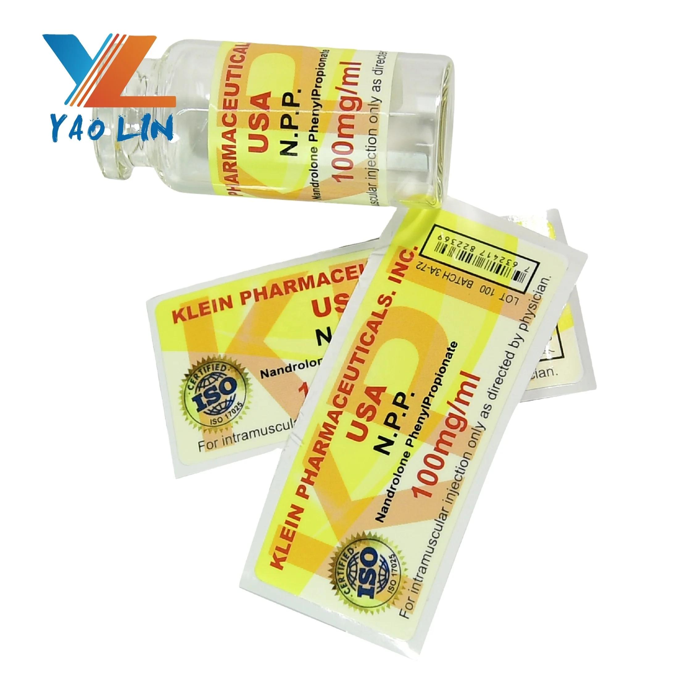 custom size waterproof 10ml vial steroid label for pharmaceutical product