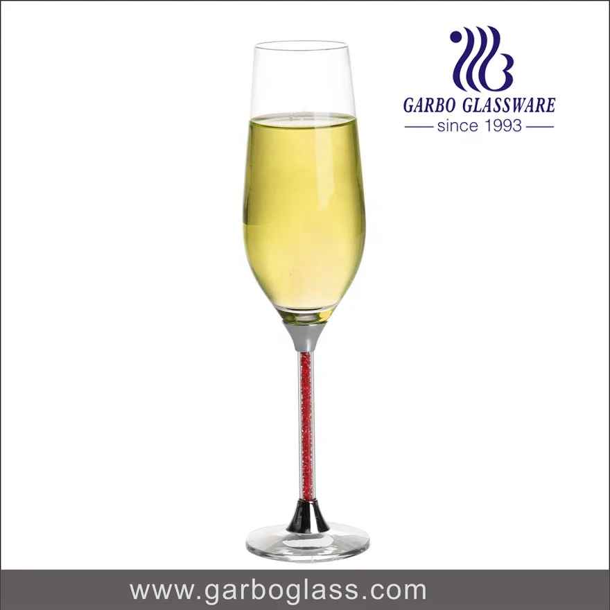 Lead Free Crystal Champagne Glass Gift Promotion Long Stem Glass Goblet High-end Champagne Flute 220ml Glass Drinkware for Party