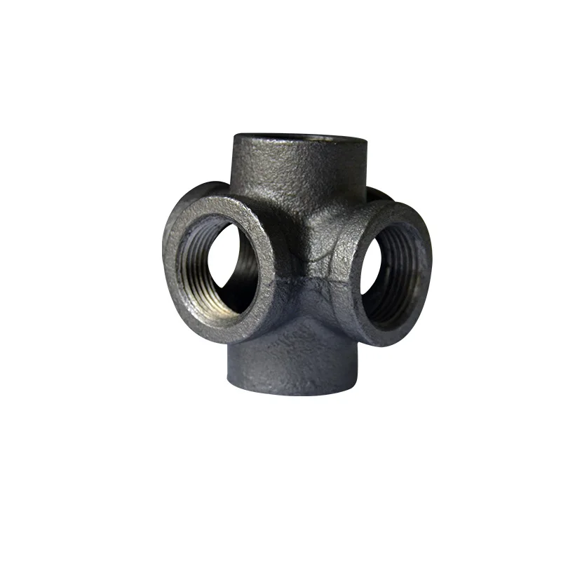 Black malleable iron casting steel pipe fittings decorative connectors BSPT building materials parts