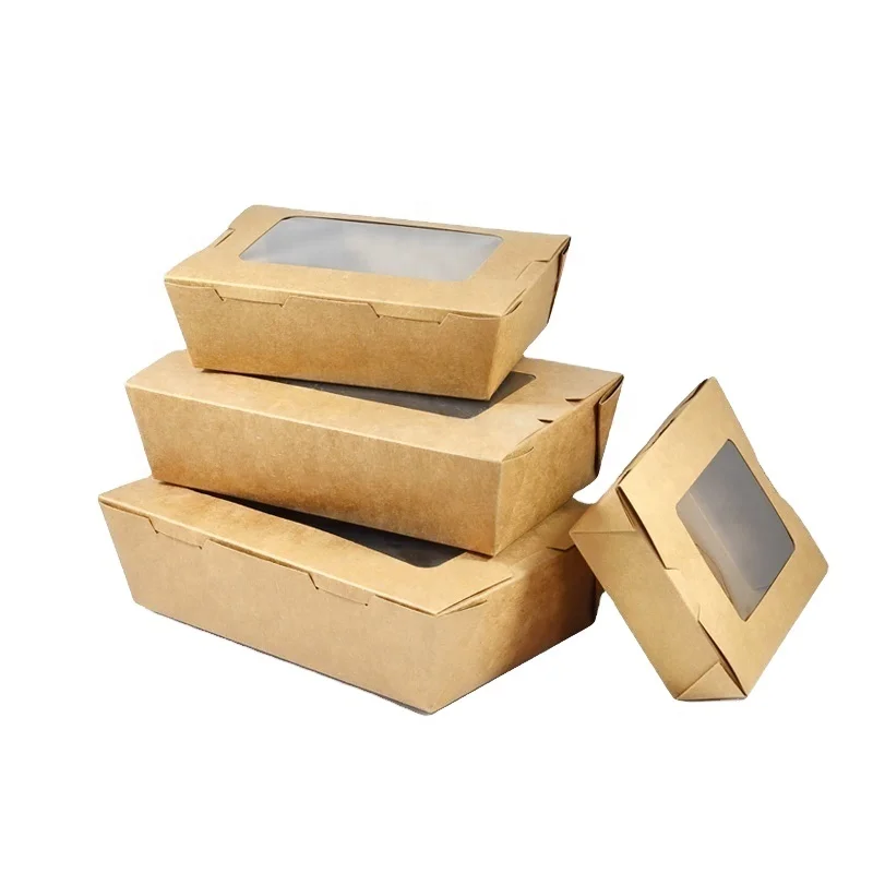 Direct Factory Supply To Go Food Container Kraft Paper Food Container Salad Container