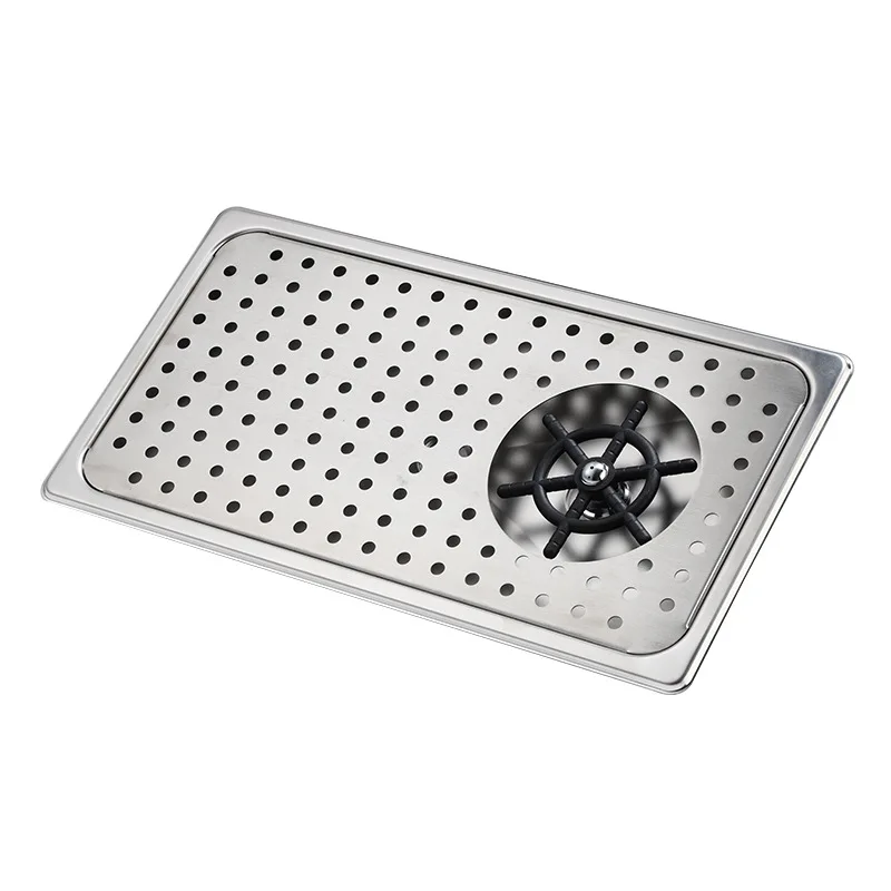 Stainless Steel Kitchen Drip Tray With Glass Rinser And Drainer