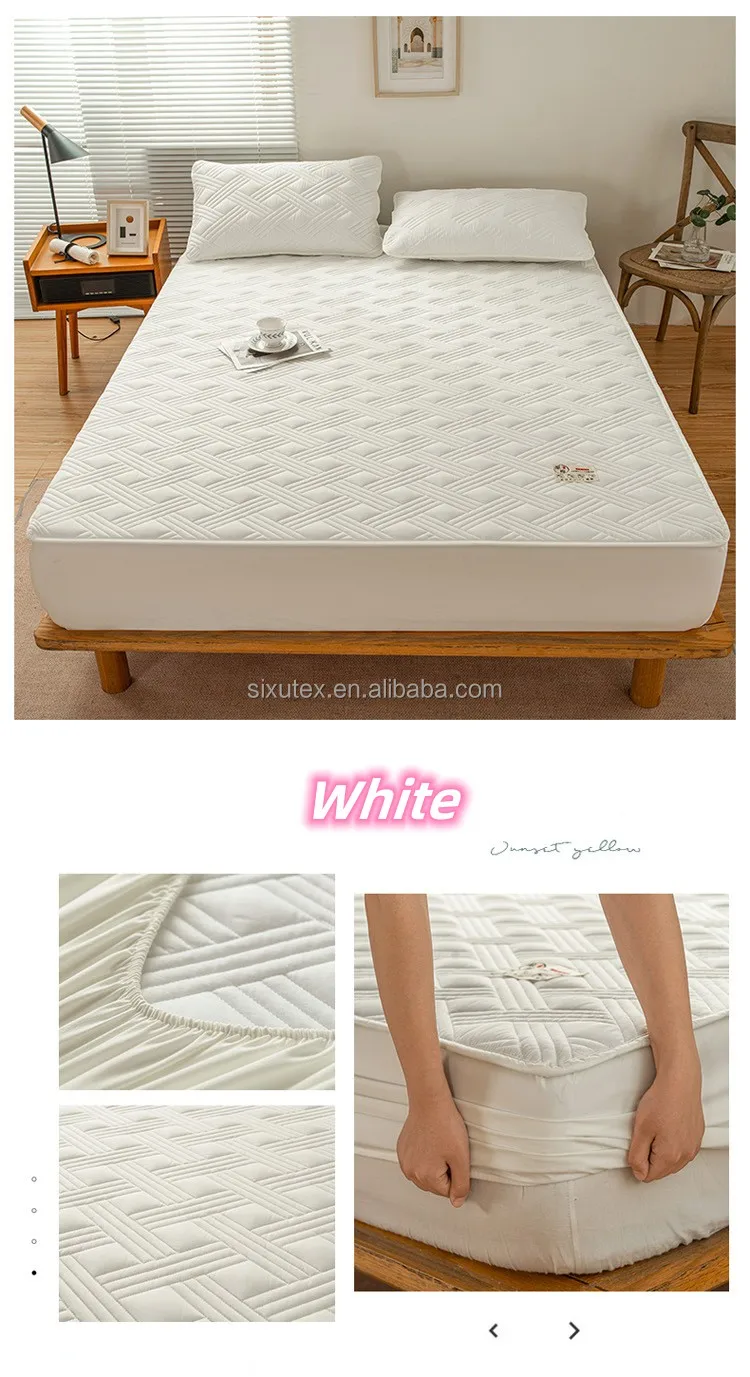 Quilted Mattress Pad Cover Elastic Fitted Waterproof Mattress Protector