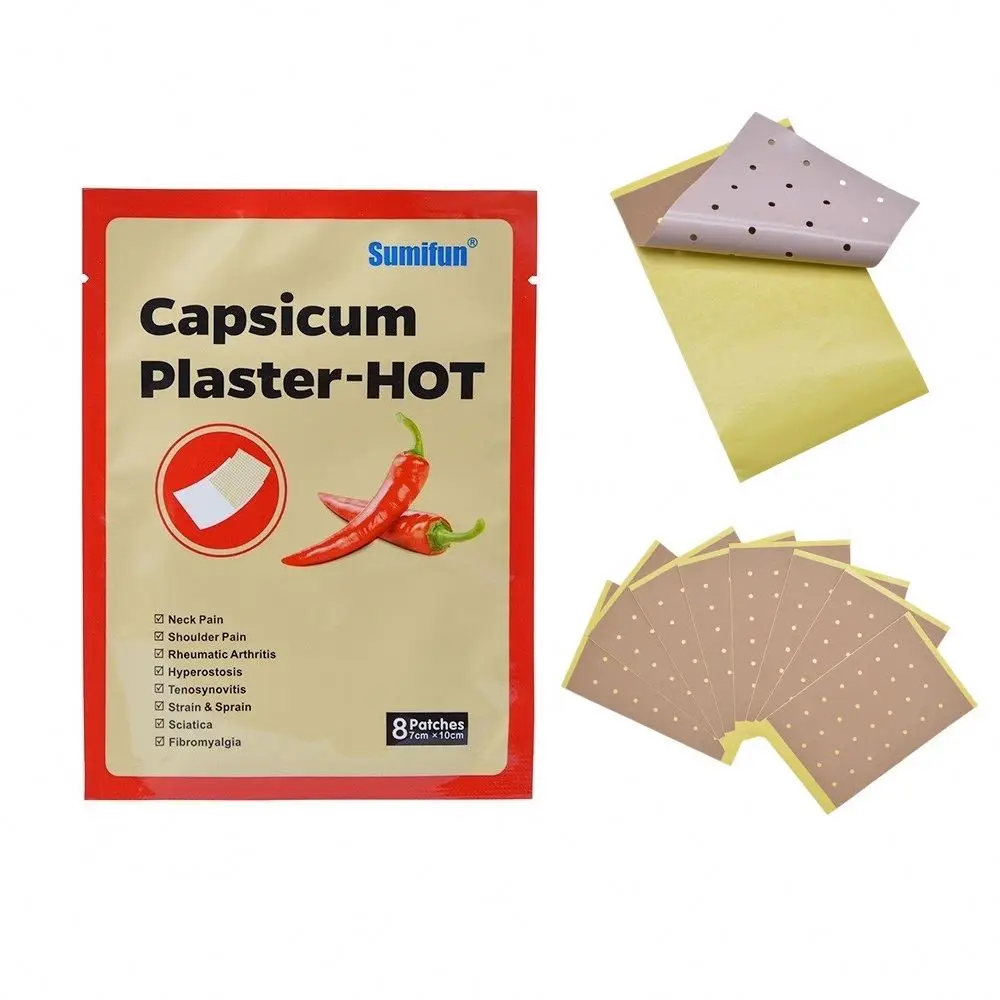 8 pcs Hot Capsicum Plaster Pain Relief Patch Chinese Medical for Joints Pain Relieving Stickers