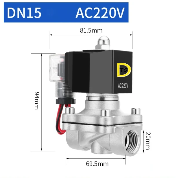 Stainless steel solenoid valve 220V solenoid valve control pipeline  switch normally closed water and oil valve control
