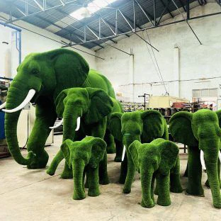 DW1-1 DIY Garden Home Ornament Decorative 3D Faux Topiary Style Animal Grass Sculpture Shaped Plant