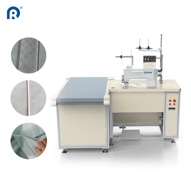 High Quality Small Curtain Hemming Machine for Sides and Bottom Hemming with Conveyor