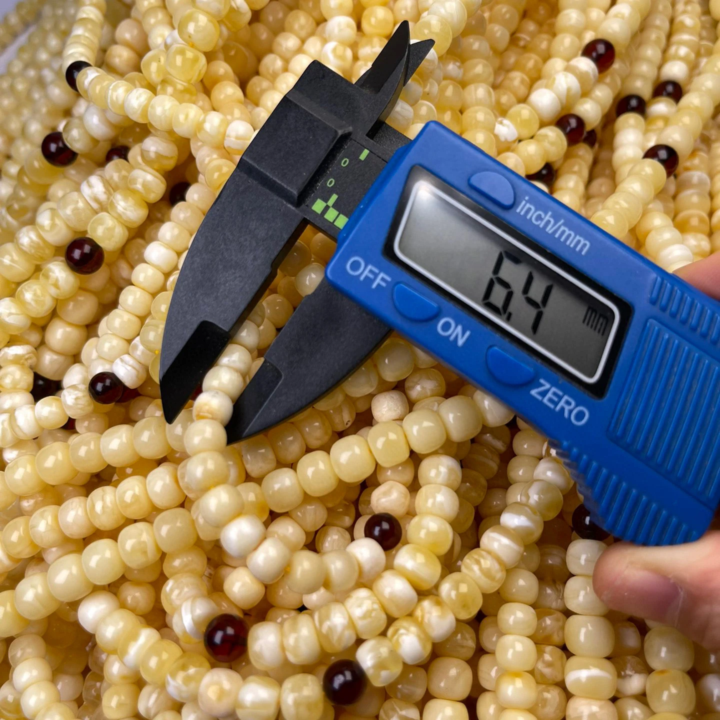 Natural Baltic Russian amber diameter 6-8mm white amber Muslim Rosary Necklace Bracelet