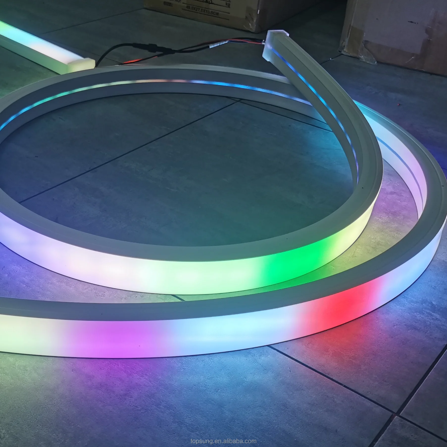 24 volt RGBW led neon tube 40x25mm silicone DMX512 addressable led chasing neon lights