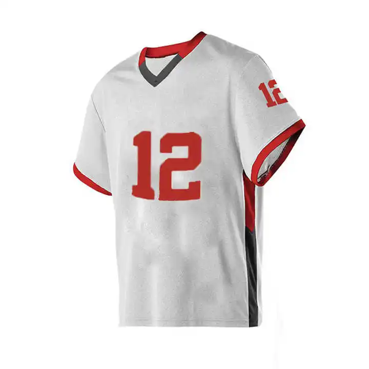 High Quality Lacrosse Uniform Team Wear Top Custom Made Design Polyester Fabric Lacrosse Uniform V-Neck Half Sleeve Jerseys
