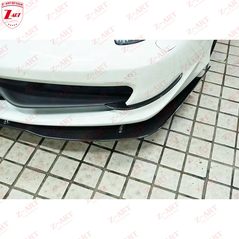Z-ART Carbon Fiber Front Splitter For Ferrari 458 Carbon Fiber Front Fender Trim For Ferari 458 Front Canards Car Bumper Parts