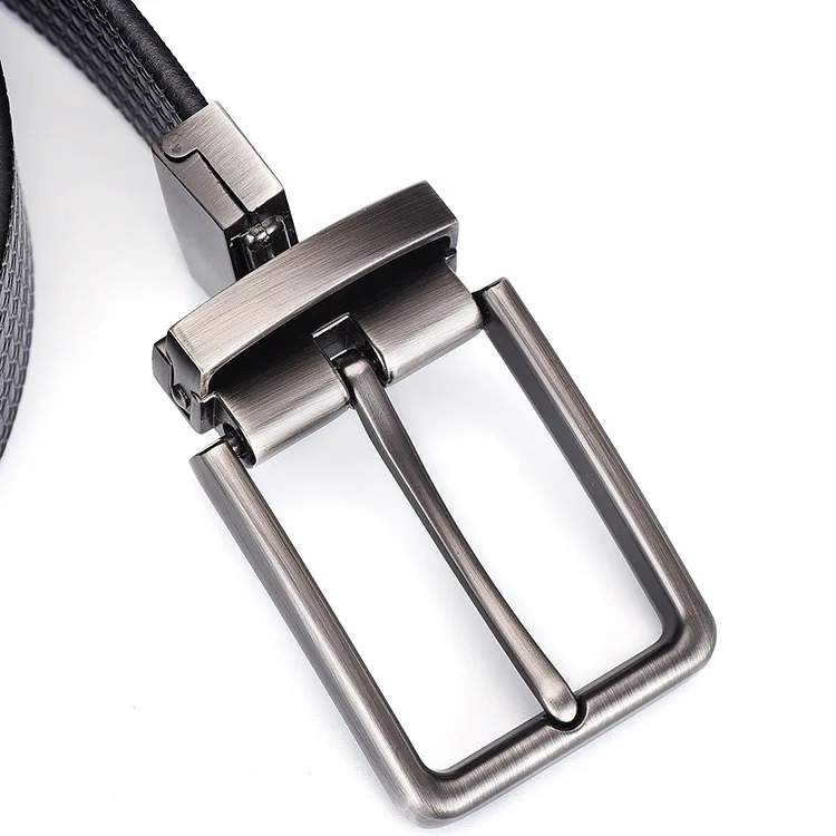 2019 Factory Customized Logo Casual Belt Top Quality Genuine leather Double Sides Rotating Pin Buckle Belts For Mens
