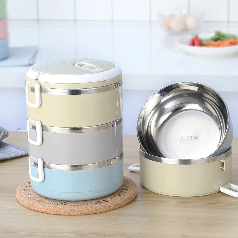 
Round Food Container Dome Lid Circle Dry Deep Clear House Lunch Containers Fork Plastic Storage With Airtight Take Away Pp 