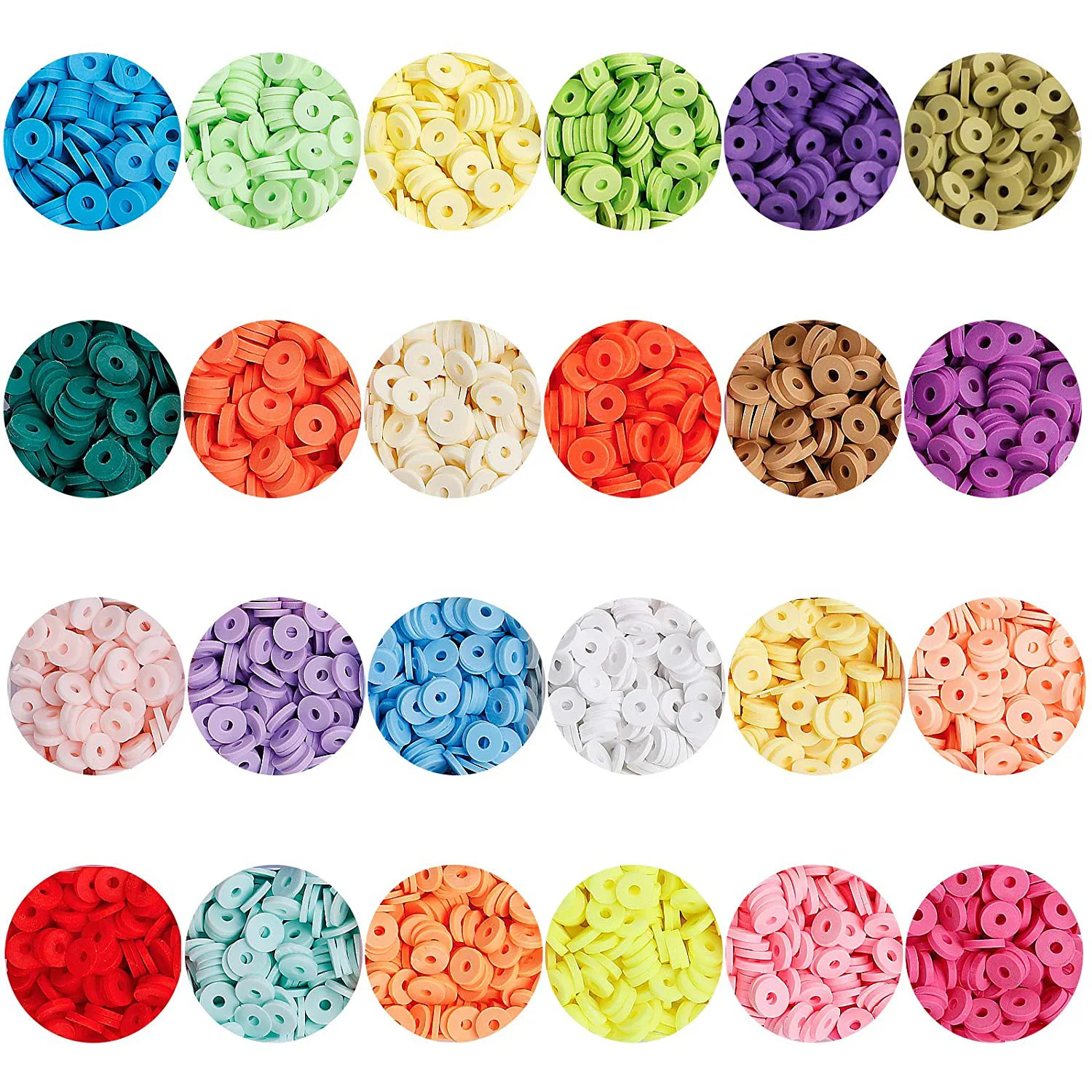 Wholesale Flat Round Polymer Clay Spacer Beads Seed 7000pcs Polymer Heishi Clay Beads DIY Bracelet Beaded Accessory