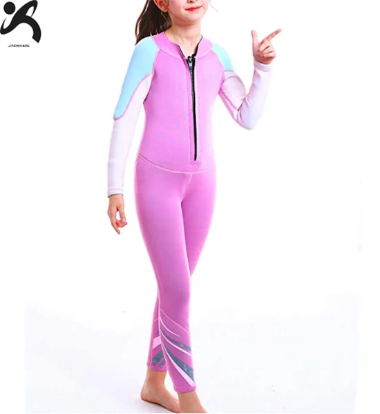  Wholesale 3mm neoprene long sleeve front Zipper kids wetsuit for swimming Diving Snorkeling
