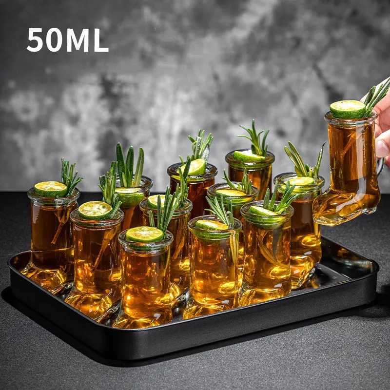 creative 1.5 oz Foot Shape Beer Glass Cowboy Boot bullet Shot Glass Mini wine Glass with handle For Whiskey Tequila