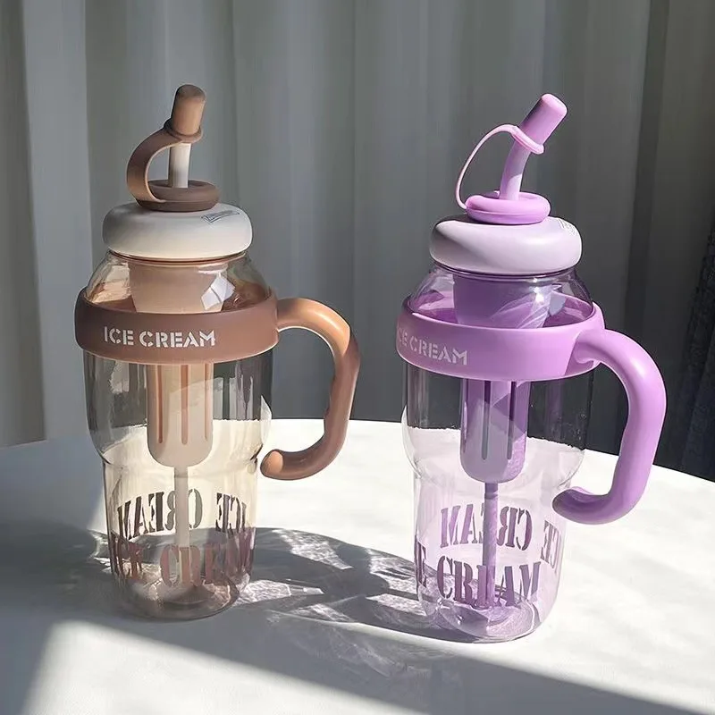 Hot Sale Leaking Proof 1300ml Wholesale Reusable Customize Plastic Tumbler With Straw And Handle And Infuser