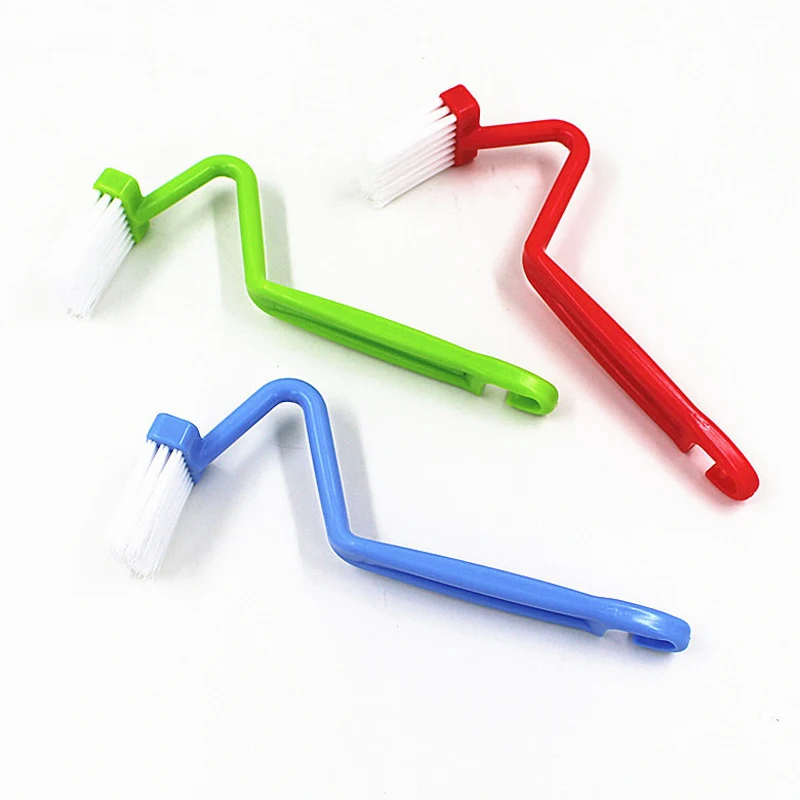 V Type Cleaning Tool Plastic Curved Toilet Brush Toilet Corner Rim Cleaning Toilet