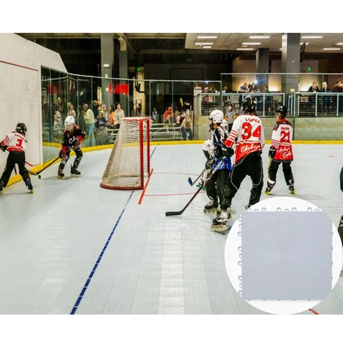 Wanhe high  quality interlocking plastic Synthetic Ice Panels indoor outdoor synthetic ice hockey tiles