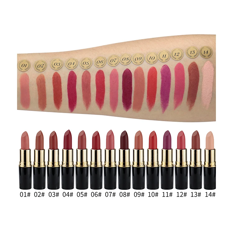 Высокое качество 14 видов цветов в винтажном стиле макияж косметика оптом матовая нейтральной бархата изготовленные на заказ для губной помады
