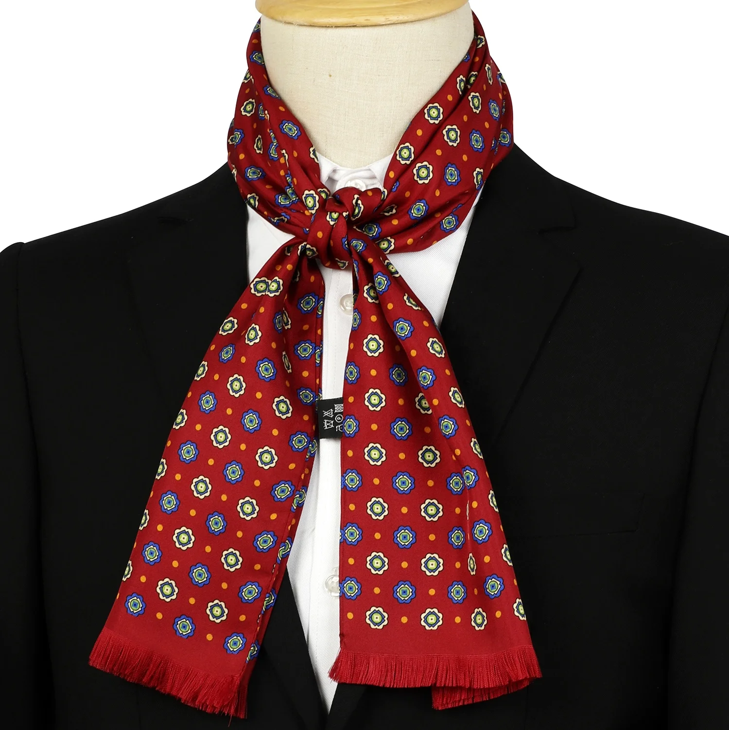 2024 Winter Warm Long Double Side Mixed Color Men Winter Silk Soft Feeling Scarf With Tassel