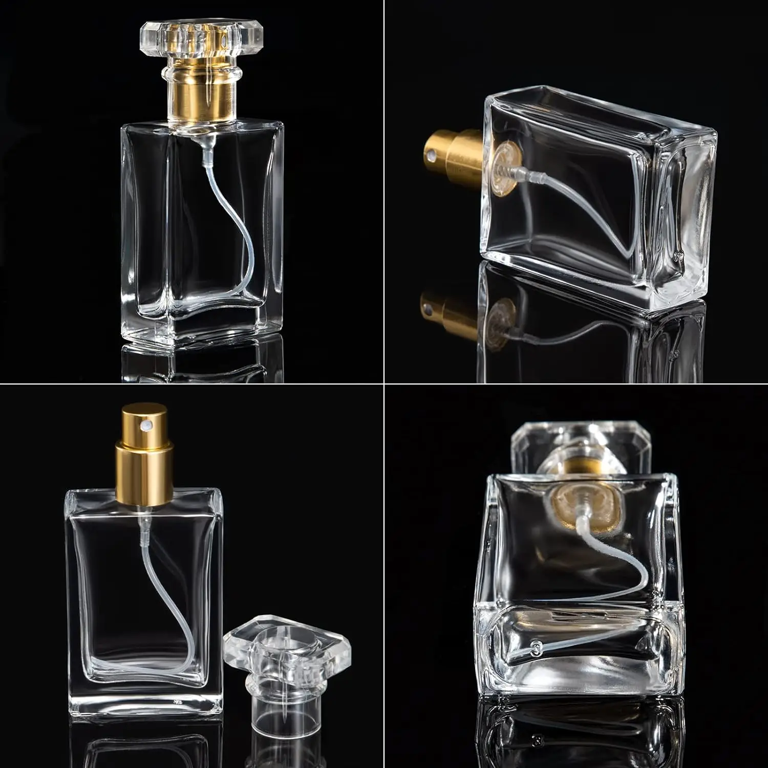 20ml 30ml 50ml 100 ml Tom ford square Crystal Empty Crimp Oil Glass Perfume Sample Bottle Packaging Wholesale Bulk