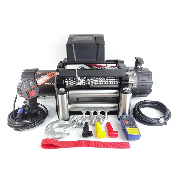 Electric Winch 12V 12000Lb Heavy Duty Reinforced Carbon Series Recovery Winch 5443 Kgs Including Hawse And  Wireless Remotes