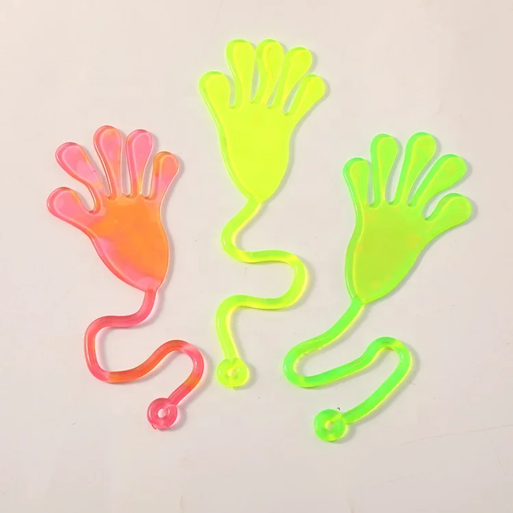 Wholesale TPR Toy Jelly Sticky Hand Toys With Yoyo OEM ODM Colorful Plastic toy For Kids Vending Machine