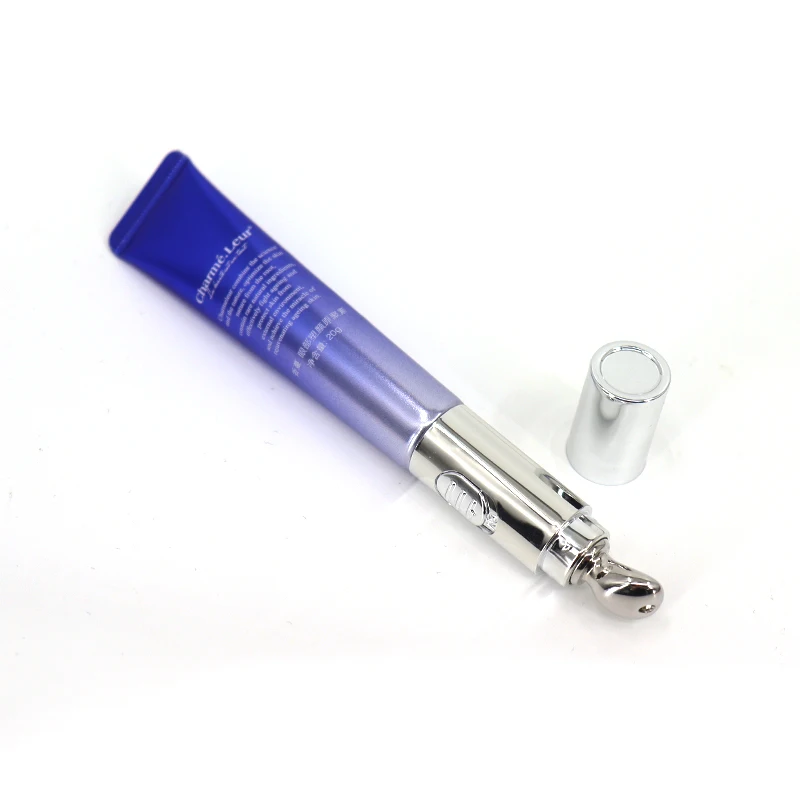 Custom Cosmetic Luxury Empty Soft Tube Packaging Vibrating Eye Cream Massage Plastic Tube With Electric Metal Ceramic Applicator