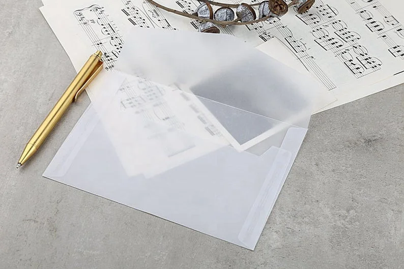 
Transparent / White Clear Envelopes / Gift Packing Square Transparent Recycled Paper Envelopes 