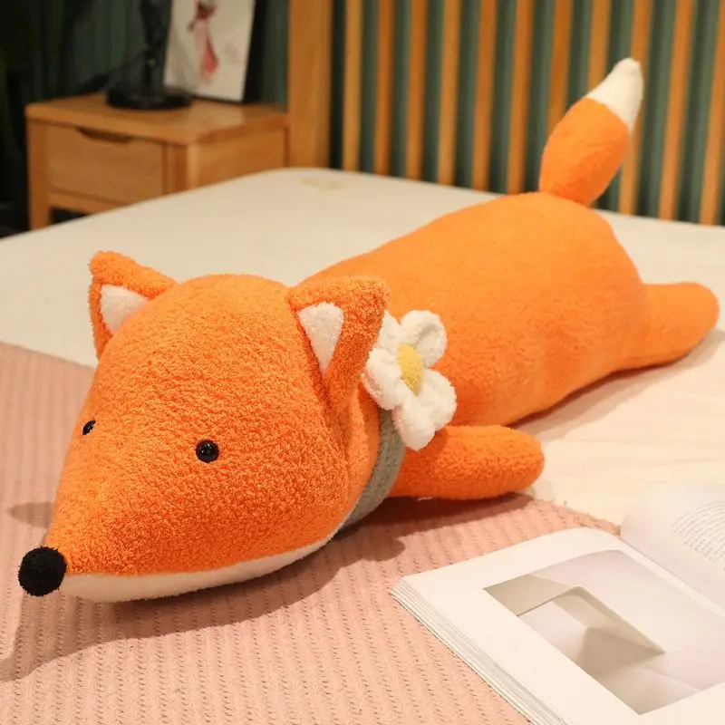 Stuffed PP Cotton Cute Cartoon Long Shaped Deer Fox Wolf Panda Elephant Plush Pillow Toys