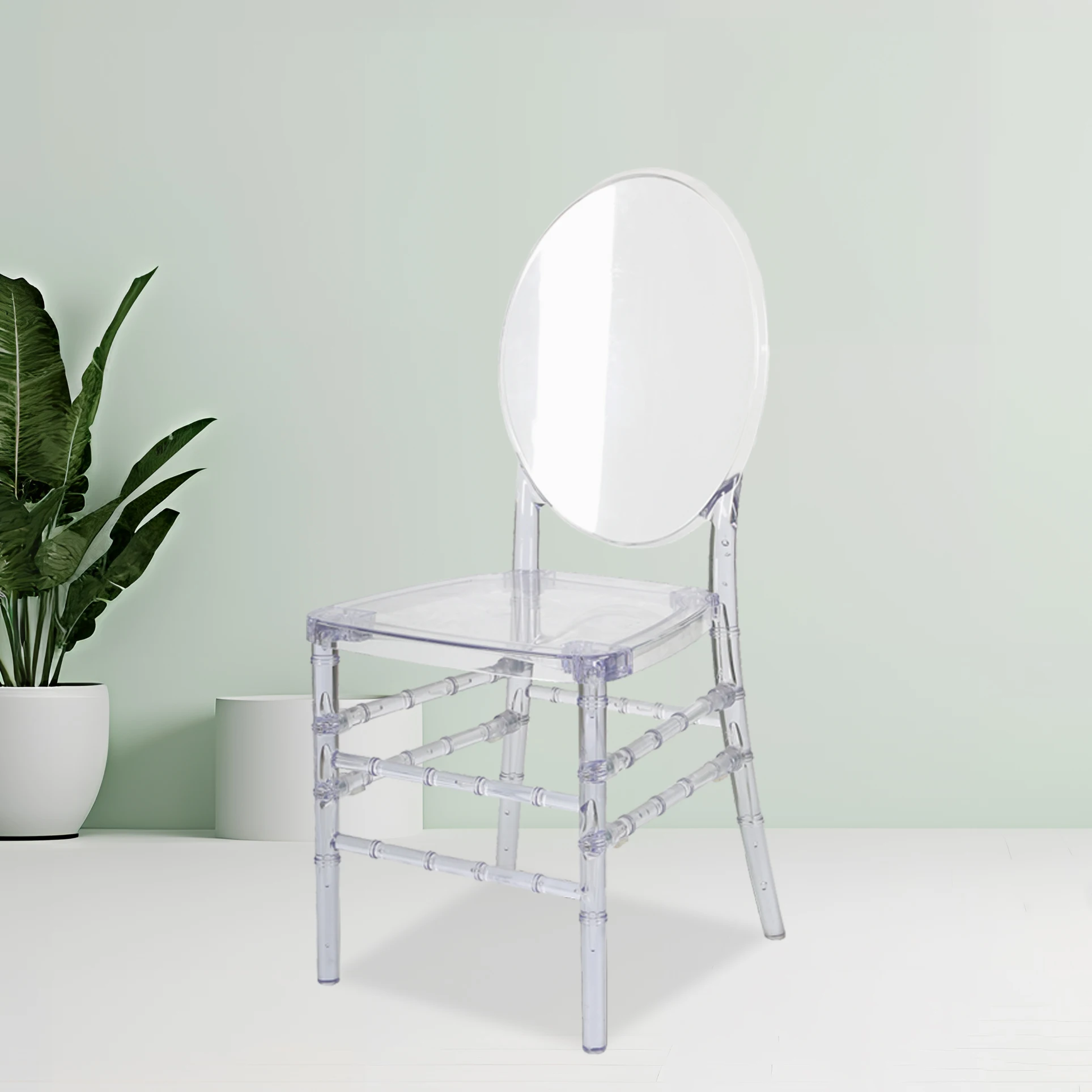 Wholesale Stackable Transparent Acrylic Events Wedding Clear Crystal Pc Dining Ghost Chair