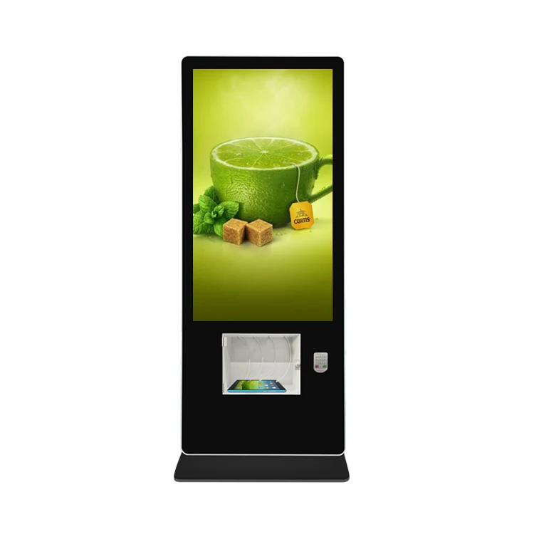 55 inch totem digital kiosk advertising player with Phone charging station and anti-theft door