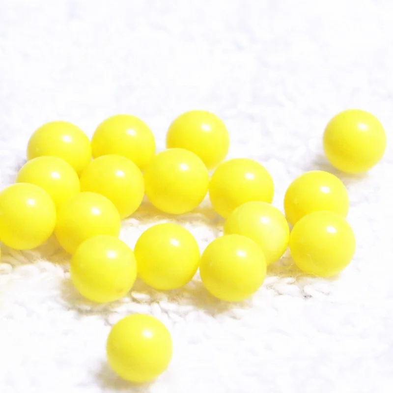Hot Selling 6mm 6.35mm 6.5mm 6.8mm 6.9mm 7mm yellow colored solid pom balls for airsoft bb balls
