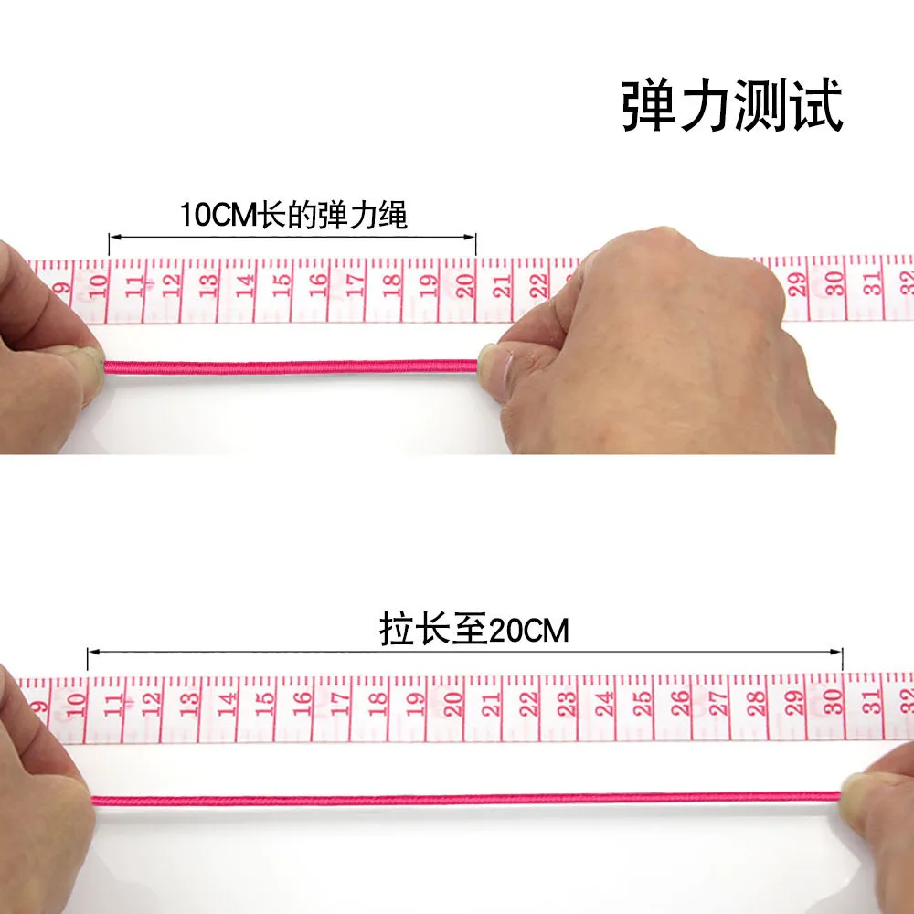 1mm DIY Round Braided elastic Cord for Jewelry Bracelets Making rubber cored round elastic rope braiding polyethylene elastic