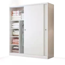 Modular Custom Wooden Panel Design Sliding Door Wardrobe Simple Modern Bedroom Closet Wardrobe Storage Cabinet
