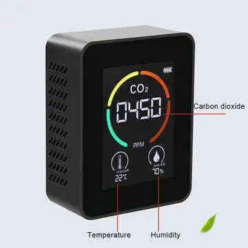 3 in 1 CO2 Detector NDIR Temperature and Humidity and Air Quality Monitor with Auto Alarm CO2 Monitor Gas Analyzer
