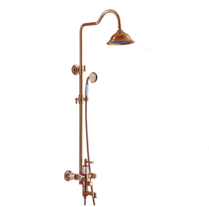 FEENICE Rose gold ceramic acrylic bathroom shower set