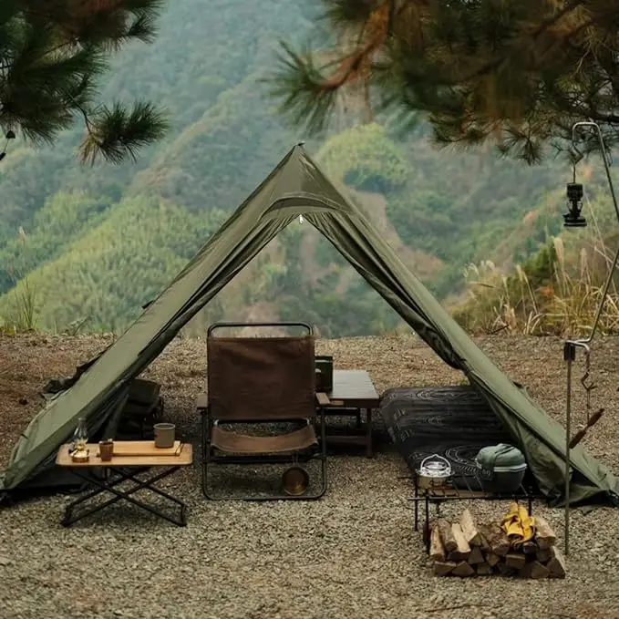 1 Person Winter Teepee Tent 4-Season Backpacking Survival Hunting Fishing Hot Wood Stove Jack for Camping