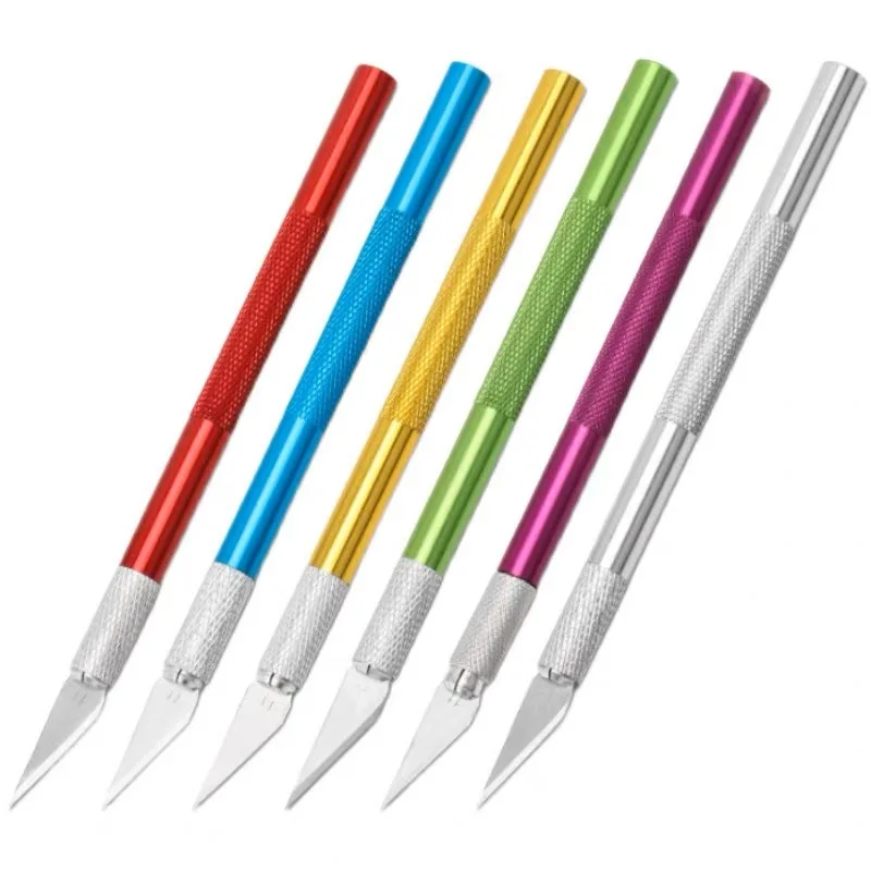 Hot Sale Non-slip Metal Grip Handle Carving Knife Set With Replaceable Blade Cutter Hobby Craft Knives For Phone Pcb Repair Tool